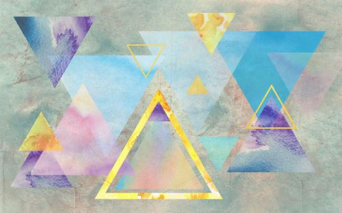 05 - Abstraktní ilustrace s barevnými trojúhelníky