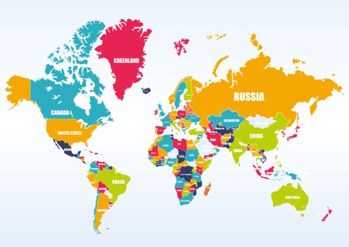 01 - Mapa světa - barevná